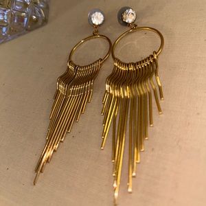 Gold Gadsby Style Dangle Earrings